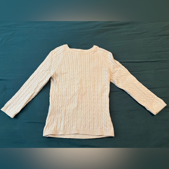 Women's Cream Cable Knit Sweater - Picture 5 of 5